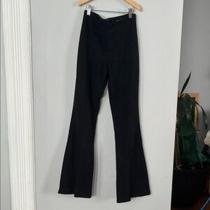 Forever 21 Suede Black Bell Bottoms with Front Slit Sz Small